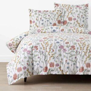 Garden Mirage Classic Cool Cotton Percale Duvet Cover - White Multi, Full/Queen